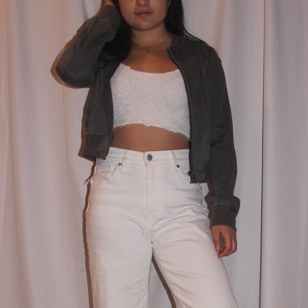 Grey Bomber Jacket: Rubbish